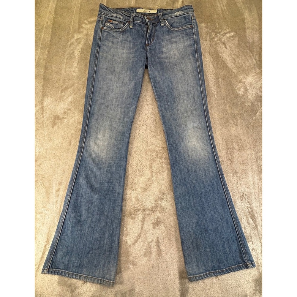 Joe's Jeans Flare‎ Leg Women Size 28 USA Made Bootcut Distressed Low Rise 32x35
